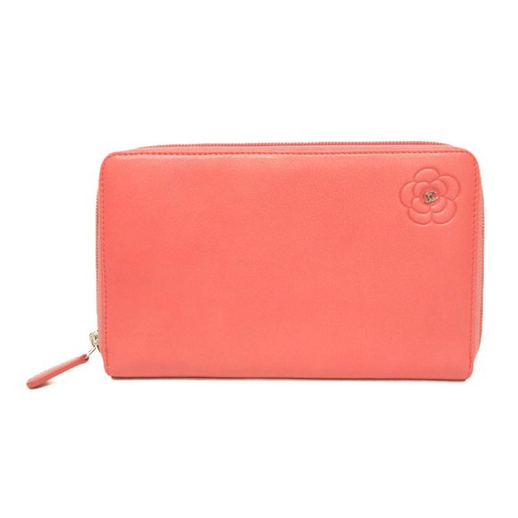 CHANEL Pink Leather Wallet - Picture 1 of 11
